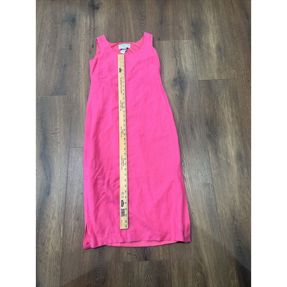 Jessica Howard Dress Women's Size 4P Pink Linen Blend Sleeveless Barbie - Picture 4 of 7